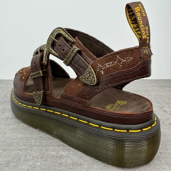 RARE Dr. Marten Gothic Americana Gryphon Quad Platform Sandals - Women's Size 10