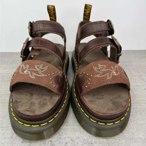 RARE Dr. Marten Gothic Americana Gryphon Quad Platform Sandals - Women's Size 10