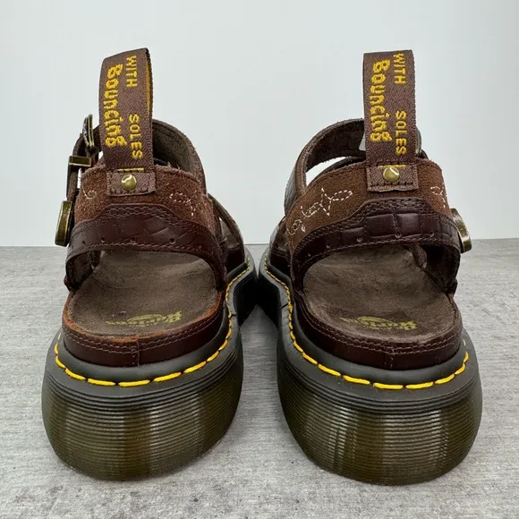 RARE Dr. Marten Gothic Americana Gryphon Quad Platform Sandals - Women's Size 10