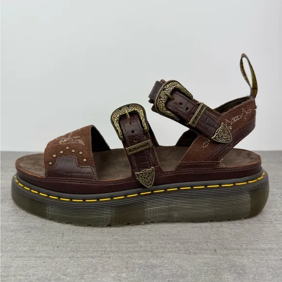 RARE Dr. Marten Gothic Americana Gryphon Quad Platform Sandals - Women's Size 10
