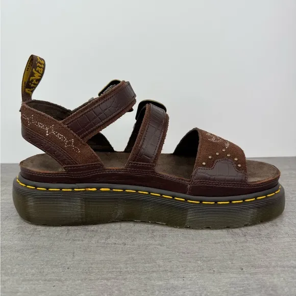 RARE Dr. Marten Gothic Americana Gryphon Quad Platform Sandals - Women's Size 10