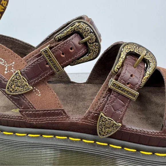 RARE Dr. Marten Gothic Americana Gryphon Quad Platform Sandals - Women's Size 10