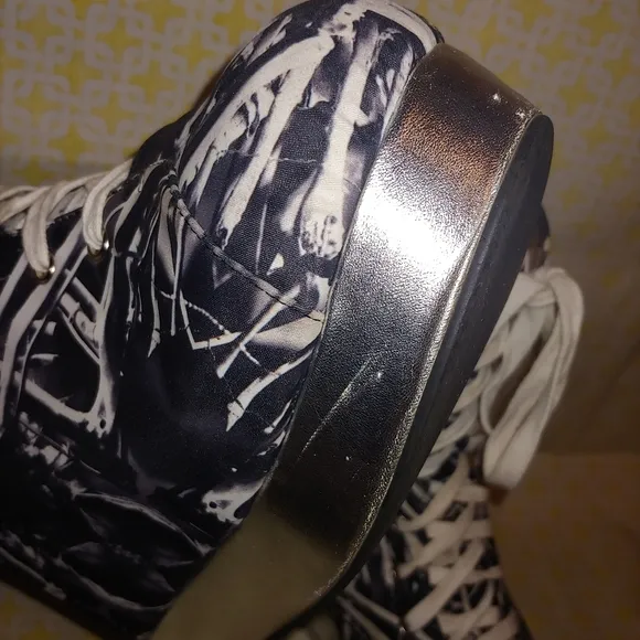 Rare! Jeffrey Campbell x Black Milk Back Off Rib Cage Bones Boots Booties Shoes