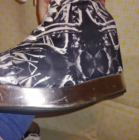 Rare! Jeffrey Campbell x Black Milk Back Off Rib Cage Bones Boots Booties Shoes