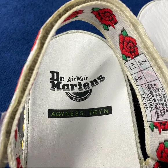 RARE limited edition Dr. Martens AGGY Agyness Deyn Rose platform sandals size 9