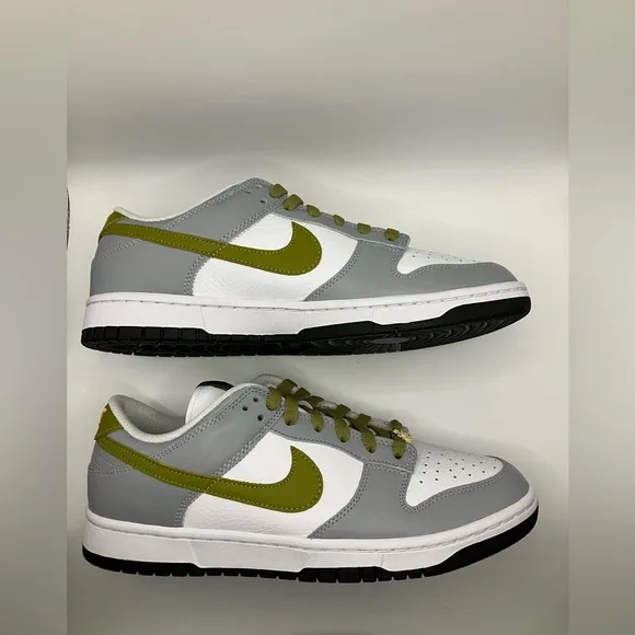 RARE Nike Dunk Low Unlocked By You CUSTOM Shoes White Wolf Grey Moss ID Shoelery