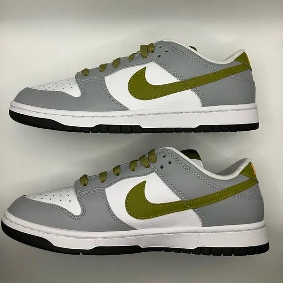 RARE Nike Dunk Low Unlocked By You CUSTOM Shoes White Wolf Grey Moss ID Shoelery