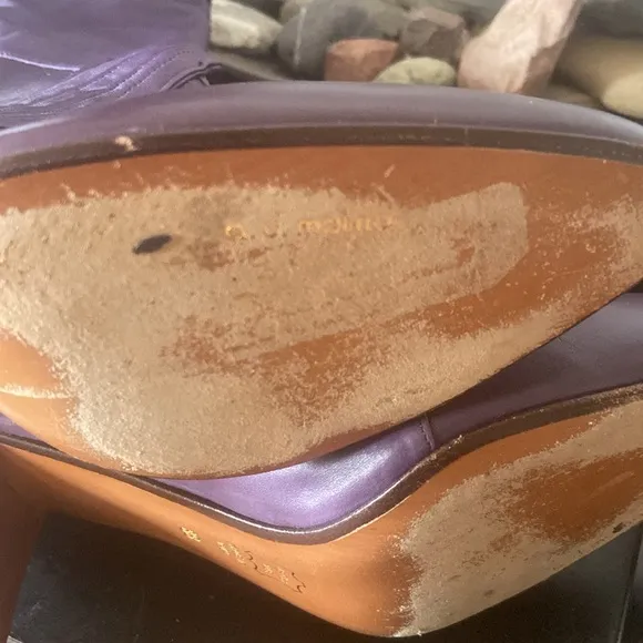 RARE vintage Alberto D. Molina ankle boots, violet purple buttery leather