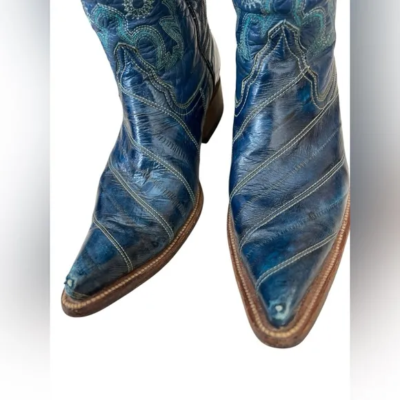 RARE! Vintage Men's Leather Cowboy Western Boots - Size 9 - El Vaquero Fonseca