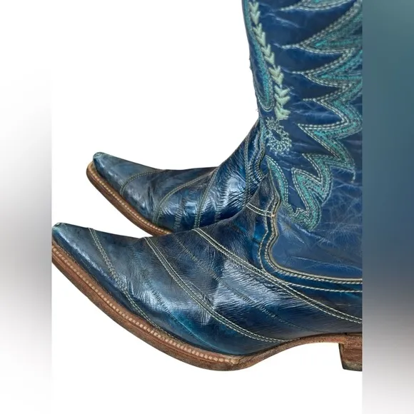 RARE! Vintage Men's Leather Cowboy Western Boots - Size 9 - El Vaquero Fonseca