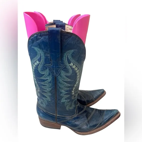 RARE! Vintage Men's Leather Cowboy Western Boots - Size 9 - El Vaquero Fonseca