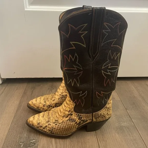 Rare Vintage Rj Boots Texas Monogrammed Cowboy Boots - 6