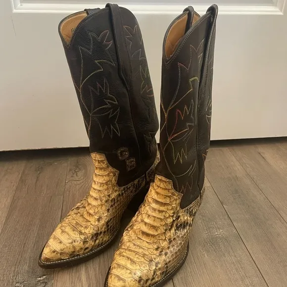 Rare Vintage Rj Boots Texas Monogrammed Cowboy Boots - 6