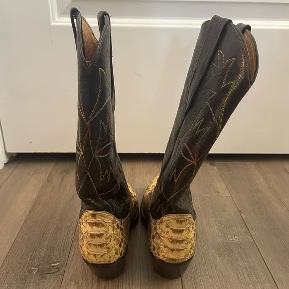 Rare Vintage Rj Boots Texas Monogrammed Cowboy Boots - 6