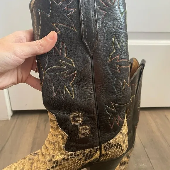 Rare Vintage Rj Boots Texas Monogrammed Cowboy Boots - 6