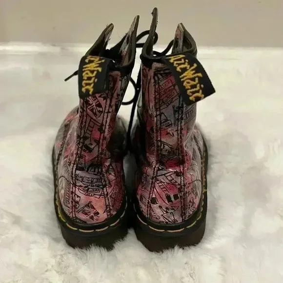 Rare Dr Martens Vintage 90's London Scene Allover Print