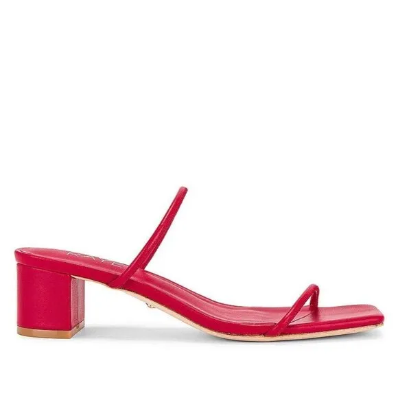 RAYE Etienne Low Heel in Red Leather 8 with Box Womens sandals