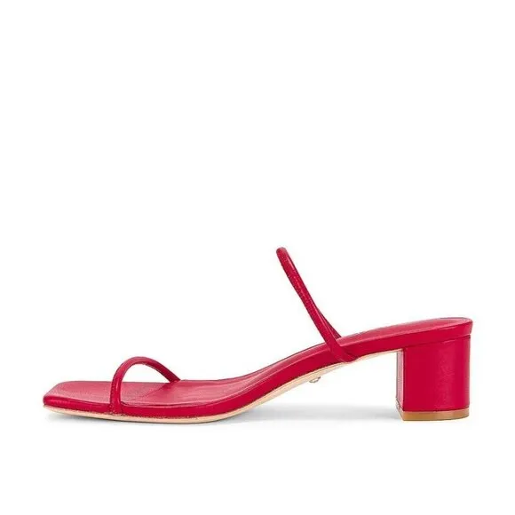 RAYE Etienne Low Heel in Red Leather 8 with Box Womens sandals