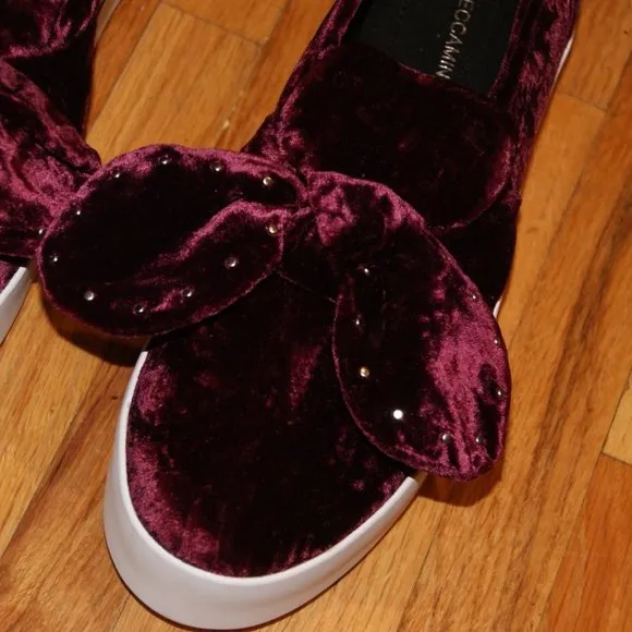 REBECCA MINKOFF Acai Velvet Stacey Studded Platform Slip-On Shoes sz 10 Women's