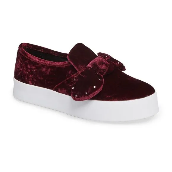 REBECCA MINKOFF Acai Velvet Stacey Studded Platform Slip-On Shoes sz 10 Women's