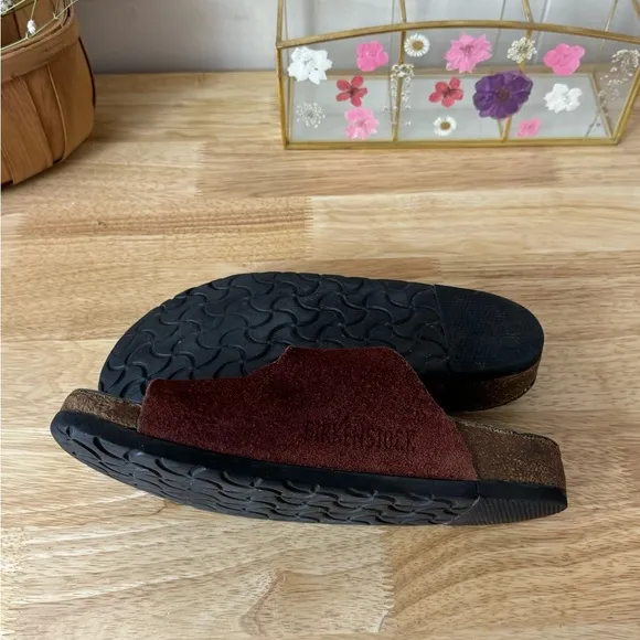 Red Burnt Orange Arizona Suede Leather Birkenstock Sandals EU Size 36 L5 Boho