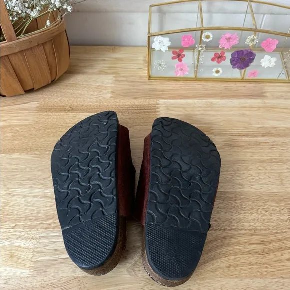 Red Burnt Orange Arizona Suede Leather Birkenstock Sandals EU Size 36 L5 Boho