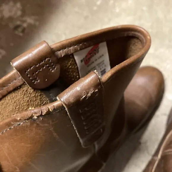RED WING Vintage 1155 Nailseat Pecos Cowboy Boots Pull On Brown Sz 8.5 Leather