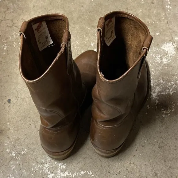 RED WING Vintage 1155 Nailseat Pecos Cowboy Boots Pull On Brown Sz 8.5 Leather
