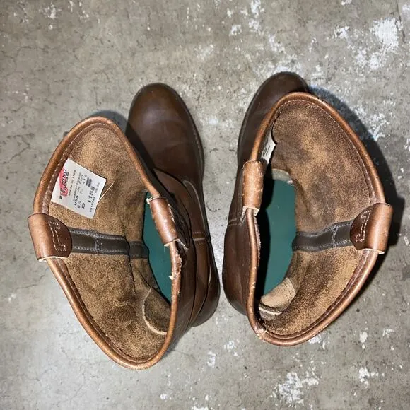 RED WING Vintage 1155 Nailseat Pecos Cowboy Boots Pull On Brown Sz 8.5 Leather