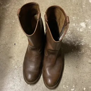 RED WING Vintage 1155 Nailseat Pecos Cowboy Boots Pull On Brown Sz 8.5 Leather