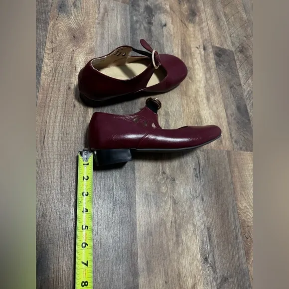Redish Brown Leather Mary Jane/Retro Shoes (New) EU Size 40 US Size 9.5