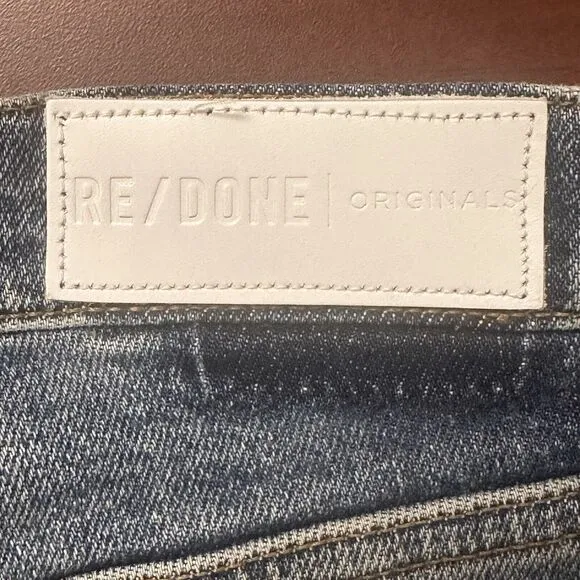 Re/Done Jeans Womens Size 24 High Rise Ankle Crop Light Wash Denim Blue NWT $195