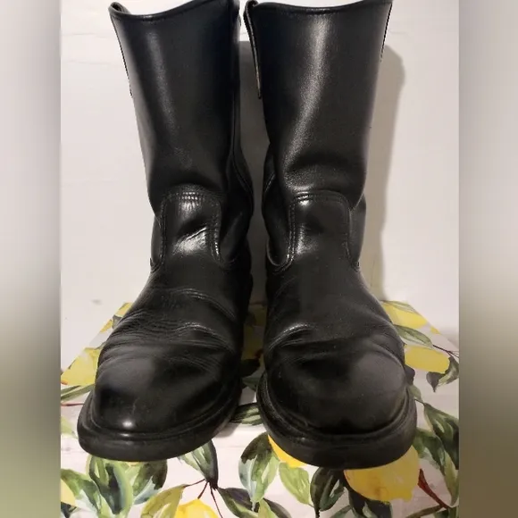 Redwing Vintage 1996 Pecos Pull On Black Leather Boots Size 10 D RARE Excellent