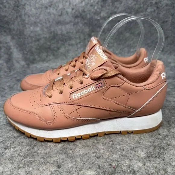 Reebok Classic Leather Athletic Shoes Womens Size 6.5 Lace-Up GY6811 Coral‎