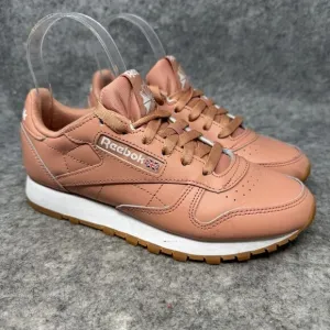 Reebok Classic Leather Athletic Shoes Womens Size 6.5 Lace-Up GY6811 Coral‎