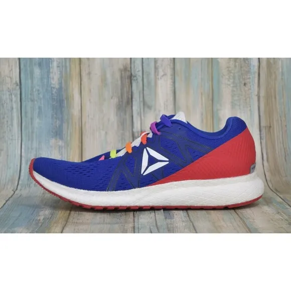 Reebok Forever Floatride Energy Shoes Men's Size 8 Blue Red Custom Laces DV5271
