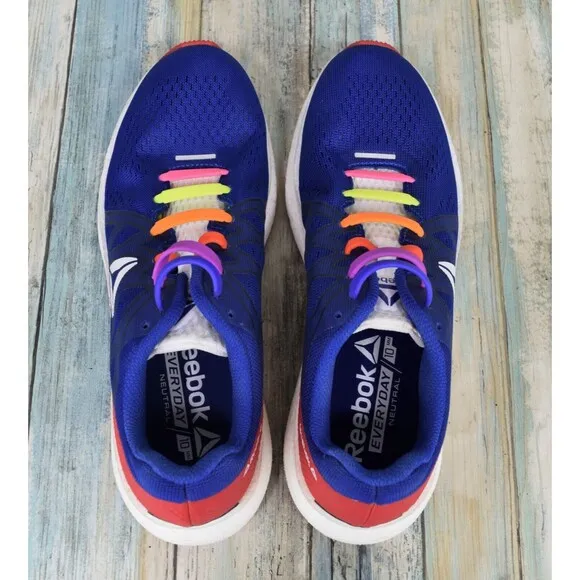 Reebok Forever Floatride Energy Shoes Men's Size 8 Blue Red Custom Laces DV5271