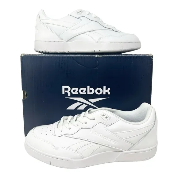 Reebok Men’s BB 4000 II Premium Leather Basketball 100033737 White/Grey Sz 11.5