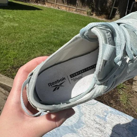 Reebok Spark Run Seaside Grey Chalk Women's 9 GY8873 Lace Up Shoes Athleisure