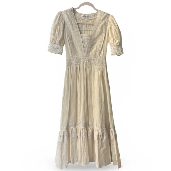 Reformation Betsie Lace Organic Cotton Midi Dress