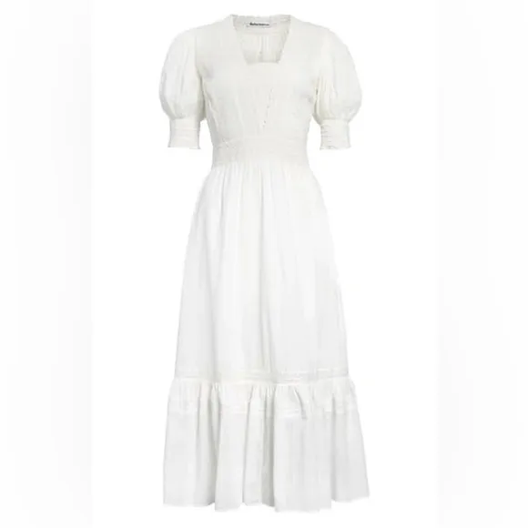 Reformation Betsie Lace Organic Cotton Midi Dress