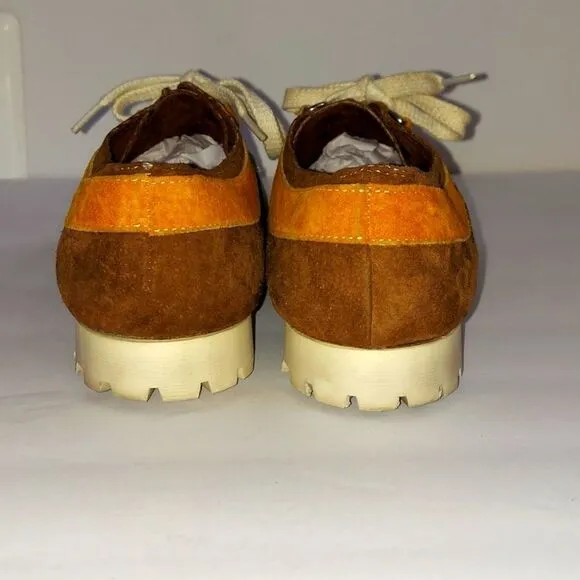 Retro 1970's Hush Puppies Wolverines Brown Suede Shoes Sz 8.5