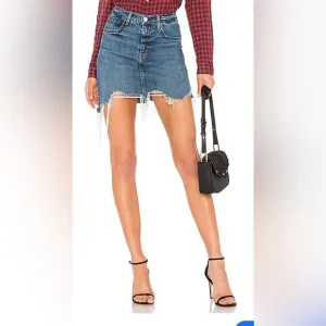 REVOLVE Father’s Daughter High Rise Riley Denim Distressed Skirt size 26