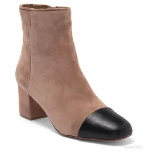Revolve Steve Madden Jaslynn Suede Leather Block Heel Bootie Ankle Boots NWOT