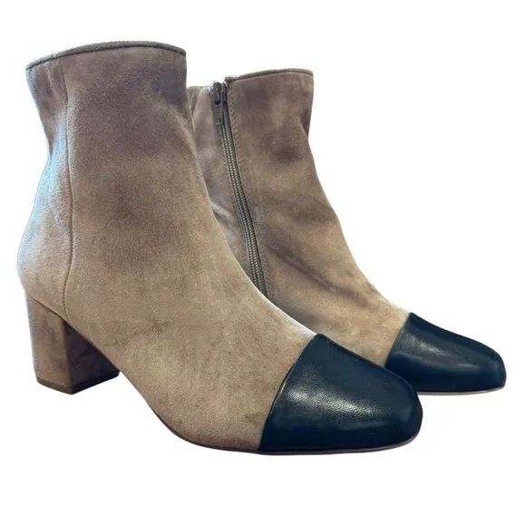Revolve Steve Madden Jaslynn Suede Leather Block Heel Bootie Ankle Boots NWOT
