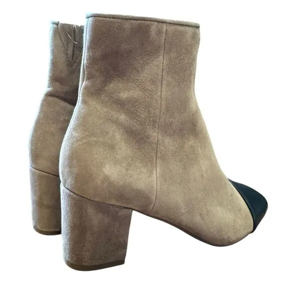 Revolve Steve Madden Jaslynn Suede Leather Block Heel Bootie Ankle Boots NWOT