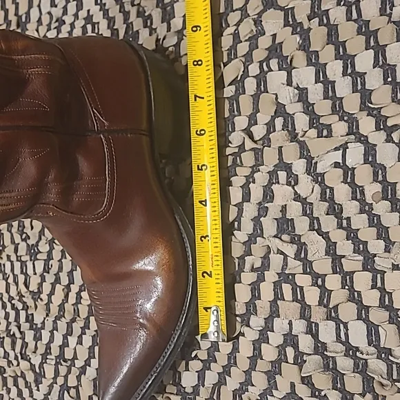 RIOS OF MERCEDES BROWN LEATHER POINTED TOE COWBOY BOOTS