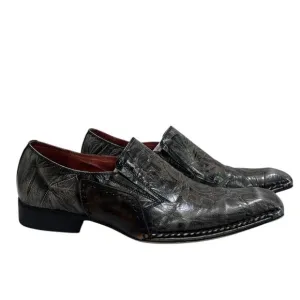Robert Wayne Beam Mens Square Toe Dress Shoes 10 Distressed Leather Brown Loafer