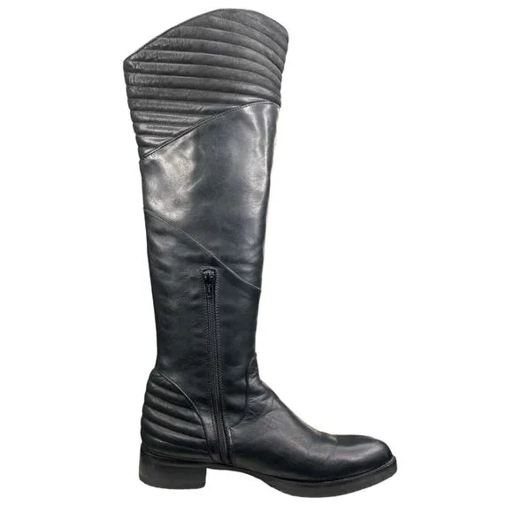 Roberto Durville Paris Women's Black Moto Riding Boots Size 38 US 7/7.5