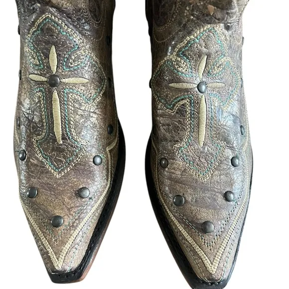 Roper Brown and Tan Heeled Roper Boots